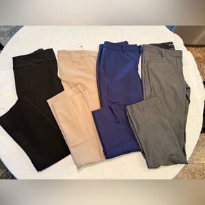 Lot of 4 pair Express Classic Pants Set - Black, Tan, Blue, Gray - size 4